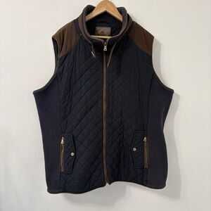 Gallery Weekend Navy Blue Quilted Zip Up Vest Sz 3X